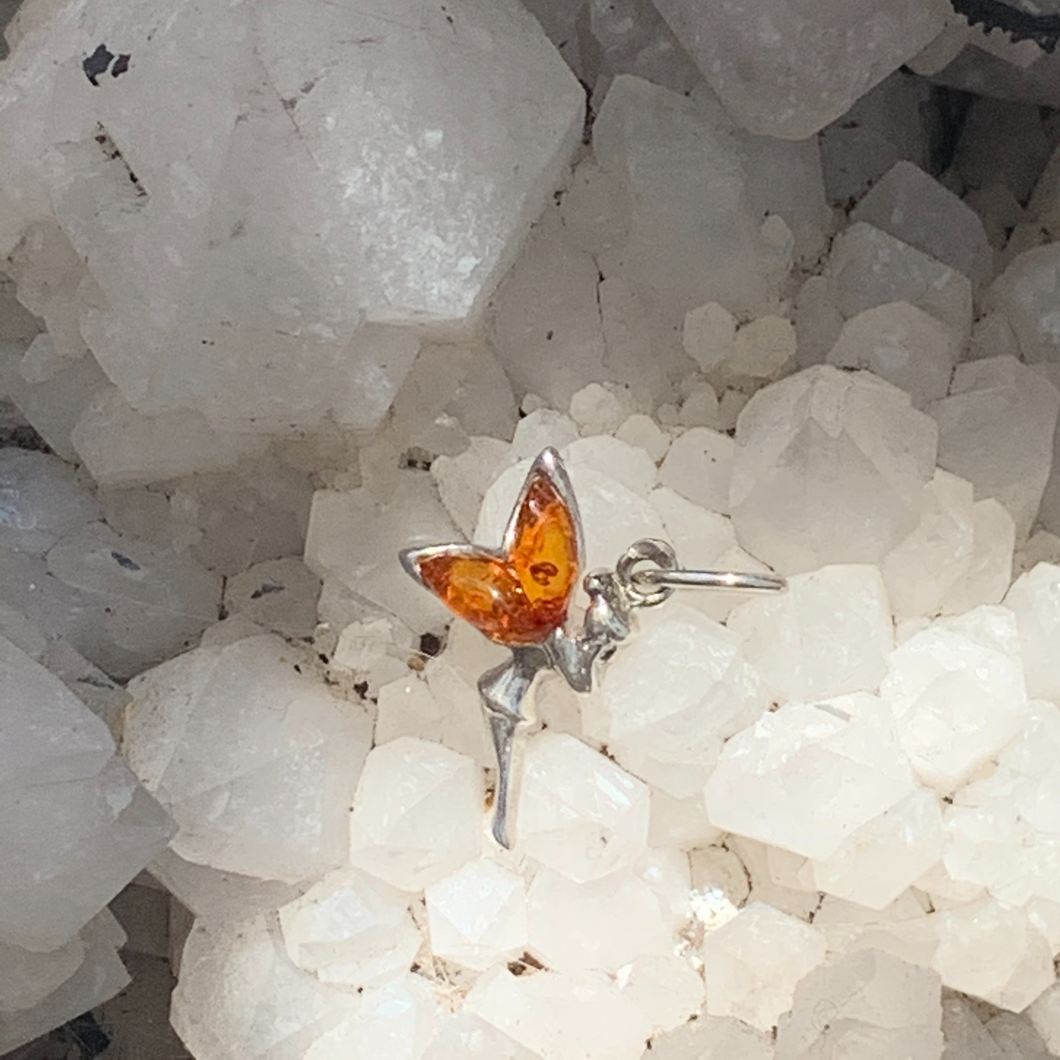 Pendentif Argent  Fée Ambre