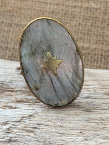 Bague Argent (Nacre/Labradorite/Lapis Lazuli)