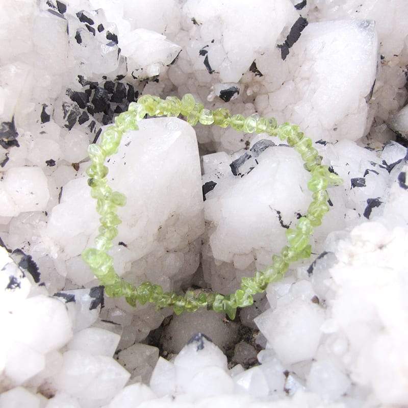 Bracelet de Perles Péridot Chips 