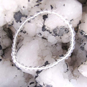 Bracelet de Perles Quartz blanc 