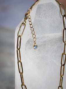 Collier avec pierre de Cristal de Roche hématoïde