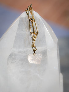 Collier avec pierre de Cristal de Roche hématoïde