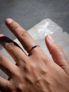 Bague chaîne acier inoxydable (Pierre de lune, Lapis lazuli, Labradorite)