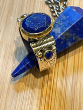 Charger l&#39;image dans la galerie, Bague Argent/Laiton en Lapis Lazuli
