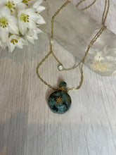 Charger l&#39;image dans la galerie, Collier Fiole Turquoise en acier inoxydable
